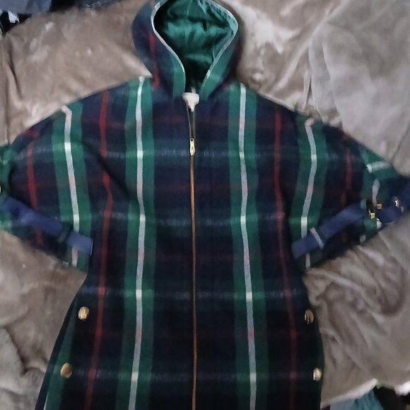 Anthropologie Madchen, Elegant Plaid Hooded Cape, Small, $60 and FREE SHIPPING! - Picture 2 of 14